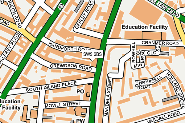 SW9 6BS map - OS OpenMap – Local (Ordnance Survey)