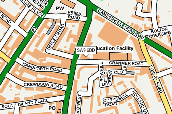 SW9 6DD map - OS OpenMap – Local (Ordnance Survey)