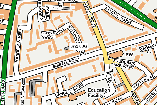 SW9 6DG map - OS OpenMap – Local (Ordnance Survey)