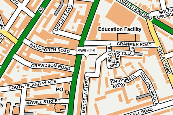 SW9 6DS map - OS OpenMap – Local (Ordnance Survey)