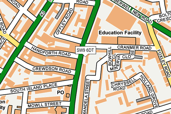 SW9 6DT map - OS OpenMap – Local (Ordnance Survey)