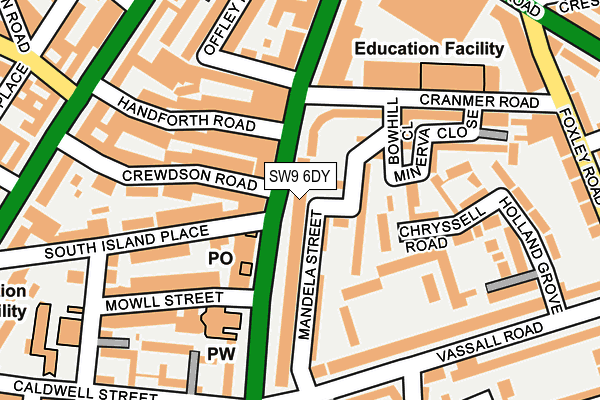 SW9 6DY map - OS OpenMap – Local (Ordnance Survey)