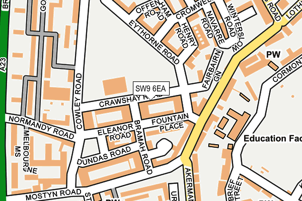 SW9 6EA map - OS OpenMap – Local (Ordnance Survey)
