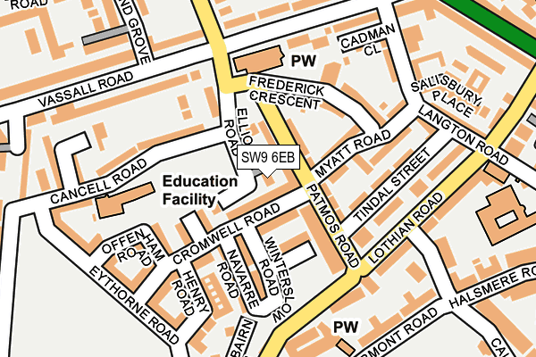 SW9 6EB map - OS OpenMap – Local (Ordnance Survey)