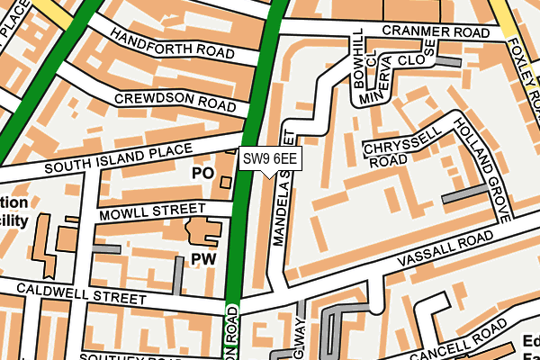 SW9 6EE map - OS OpenMap – Local (Ordnance Survey)