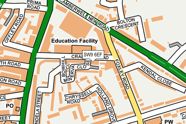 SW9 6EF map - OS OpenMap – Local (Ordnance Survey)