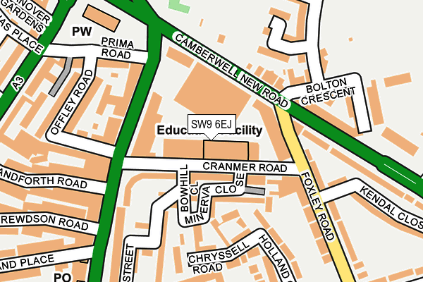 SW9 6EJ map - OS OpenMap – Local (Ordnance Survey)