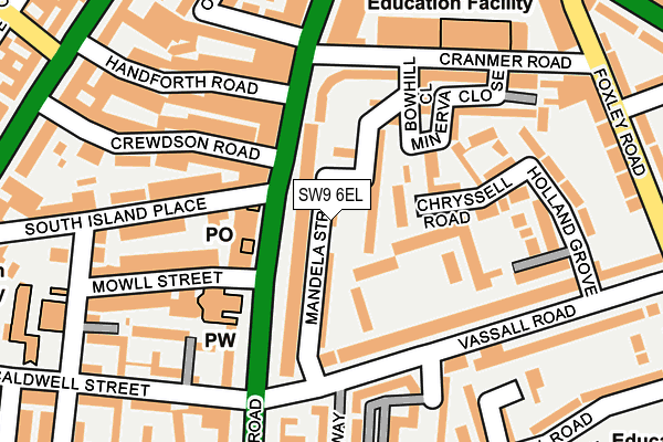 SW9 6EL map - OS OpenMap – Local (Ordnance Survey)