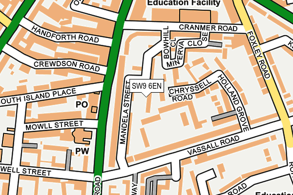 SW9 6EN map - OS OpenMap – Local (Ordnance Survey)