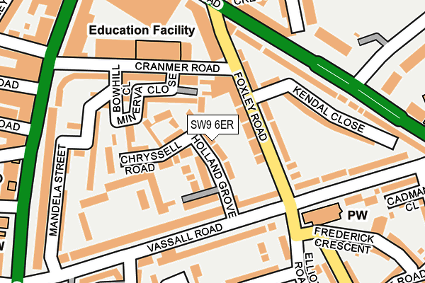 SW9 6ER map - OS OpenMap – Local (Ordnance Survey)