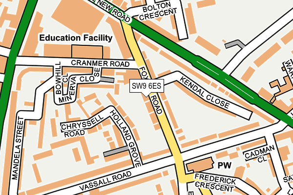 SW9 6ES map - OS OpenMap – Local (Ordnance Survey)