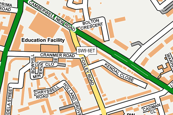 SW9 6ET map - OS OpenMap – Local (Ordnance Survey)