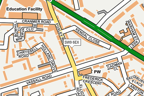 SW9 6EX map - OS OpenMap – Local (Ordnance Survey)