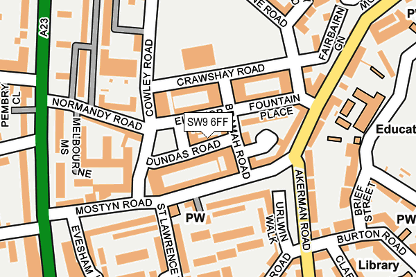 SW9 6FF map - OS OpenMap – Local (Ordnance Survey)