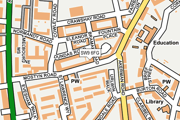 SW9 6FG map - OS OpenMap – Local (Ordnance Survey)