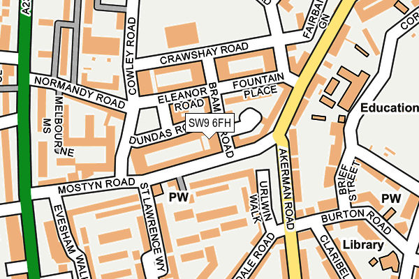 SW9 6FH map - OS OpenMap – Local (Ordnance Survey)