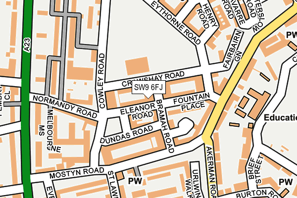 SW9 6FJ map - OS OpenMap – Local (Ordnance Survey)