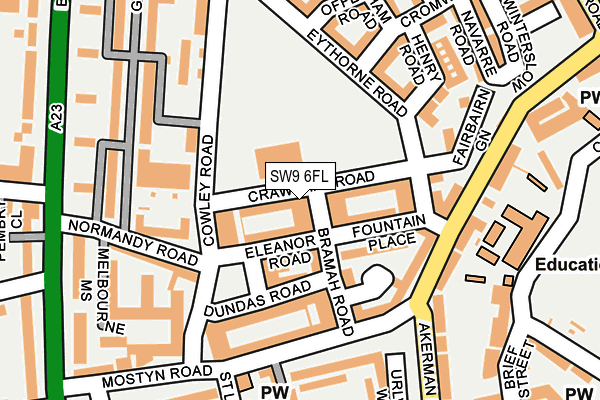 SW9 6FL map - OS OpenMap – Local (Ordnance Survey)