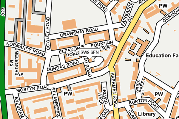 SW9 6FN map - OS OpenMap – Local (Ordnance Survey)