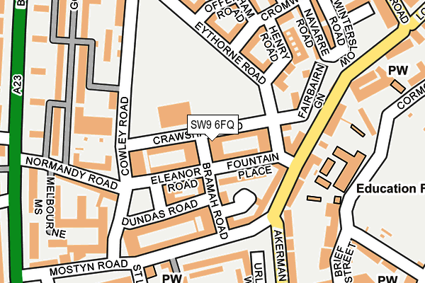 SW9 6FQ map - OS OpenMap – Local (Ordnance Survey)