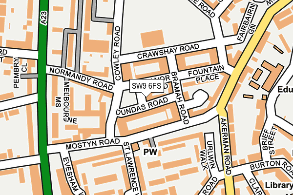 SW9 6FS map - OS OpenMap – Local (Ordnance Survey)