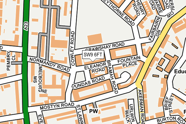 SW9 6FT map - OS OpenMap – Local (Ordnance Survey)