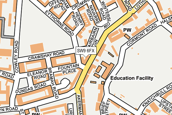 SW9 6FX map - OS OpenMap – Local (Ordnance Survey)