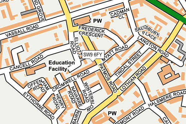 SW9 6FY map - OS OpenMap – Local (Ordnance Survey)