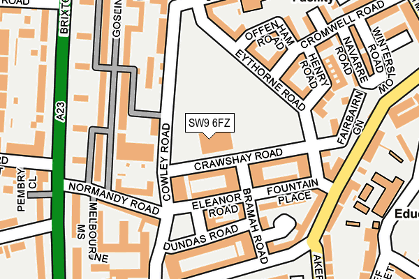 SW9 6FZ map - OS OpenMap – Local (Ordnance Survey)