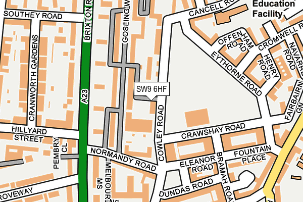 SW9 6HF map - OS OpenMap – Local (Ordnance Survey)