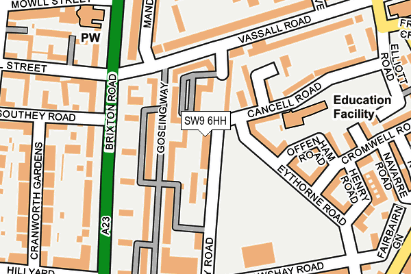 SW9 6HH map - OS OpenMap – Local (Ordnance Survey)