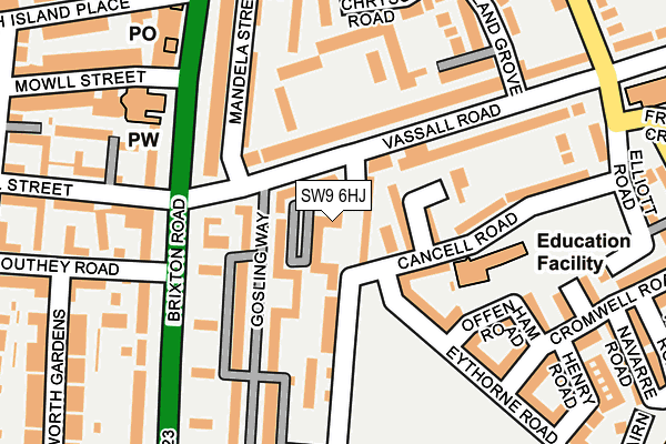SW9 6HJ map - OS OpenMap – Local (Ordnance Survey)