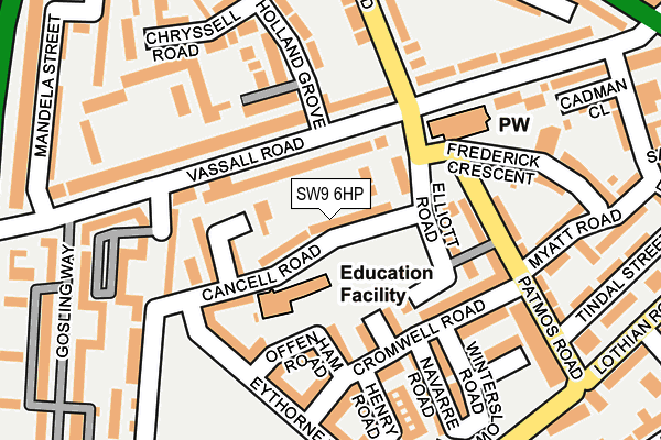 SW9 6HP map - OS OpenMap – Local (Ordnance Survey)