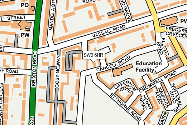 SW9 6HR map - OS OpenMap – Local (Ordnance Survey)