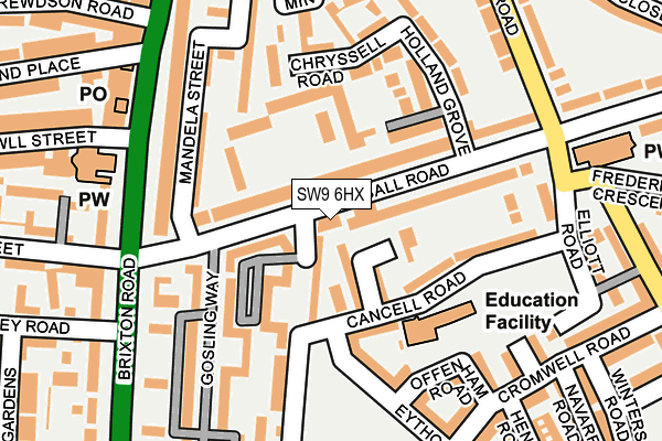 SW9 6HX map - OS OpenMap – Local (Ordnance Survey)