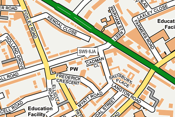 SW9 6JA map - OS OpenMap – Local (Ordnance Survey)