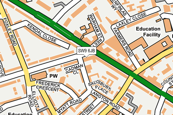 SW9 6JB map - OS OpenMap – Local (Ordnance Survey)