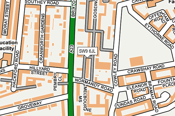 SW9 6JL map - OS OpenMap – Local (Ordnance Survey)
