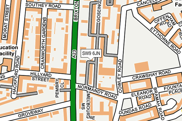 SW9 6JN map - OS OpenMap – Local (Ordnance Survey)