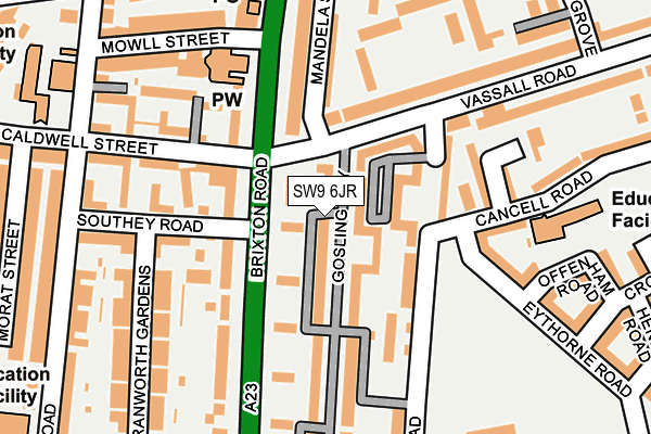 SW9 6JR map - OS OpenMap – Local (Ordnance Survey)