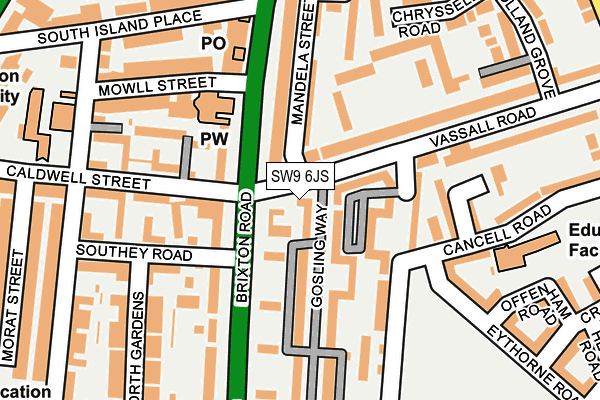 SW9 6JS map - OS OpenMap – Local (Ordnance Survey)