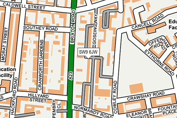 SW9 6JW map - OS OpenMap – Local (Ordnance Survey)