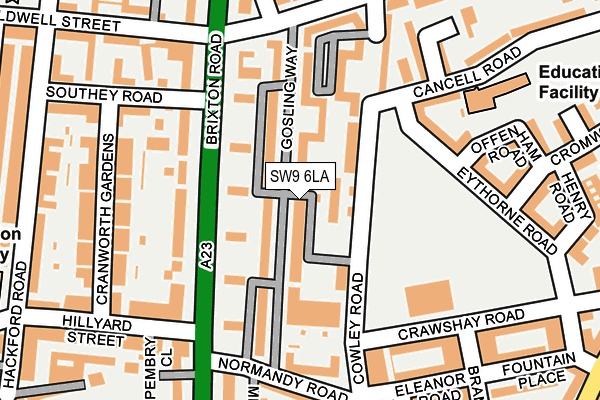 SW9 6LA map - OS OpenMap – Local (Ordnance Survey)