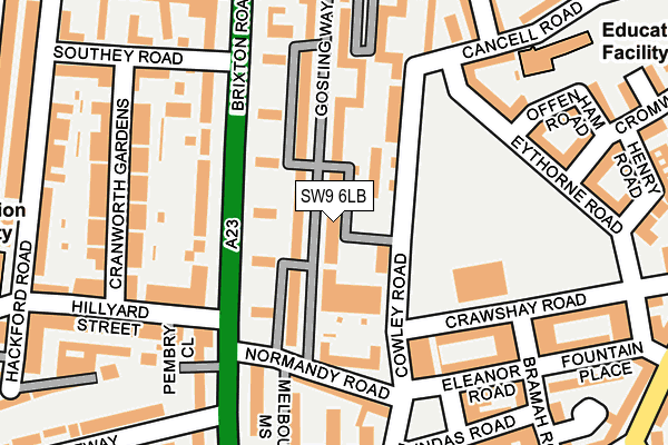 SW9 6LB map - OS OpenMap – Local (Ordnance Survey)