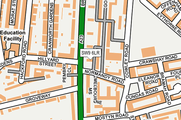 SW9 6LR map - OS OpenMap – Local (Ordnance Survey)