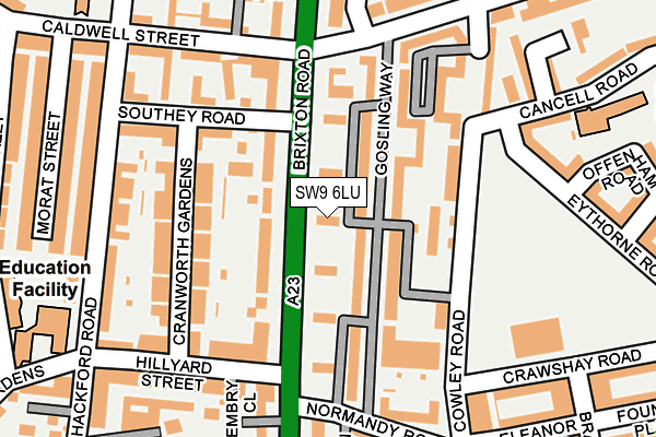 SW9 6LU map - OS OpenMap – Local (Ordnance Survey)