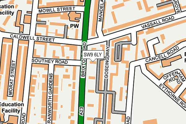 SW9 6LY map - OS OpenMap – Local (Ordnance Survey)