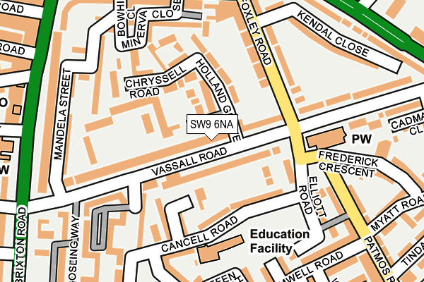 SW9 6NA map - OS OpenMap – Local (Ordnance Survey)