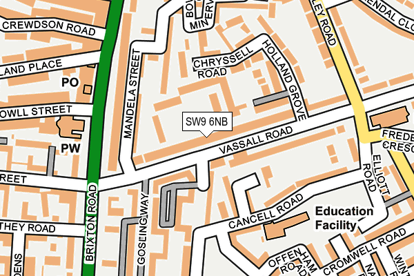 SW9 6NB map - OS OpenMap – Local (Ordnance Survey)