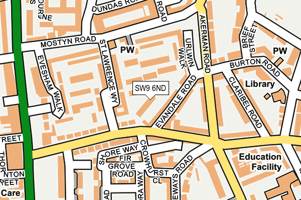 SW9 6ND map - OS OpenMap – Local (Ordnance Survey)